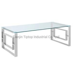 Stainless Steel Nordic Metal Modern Luxury Coffee Table Modern Set Books Glass Table