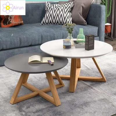 Chinese Modern Design Small Round Wooden Coffee Tea Table for Living Room