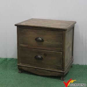 Vintage Country Tabletop Small 2 Drawer File Cabinet