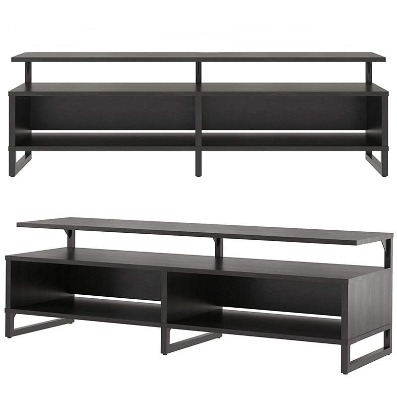 Black Oak TV-Stand Modern Minimalist Flat Package Easy to Assemble TV Stand Cabinet 0499