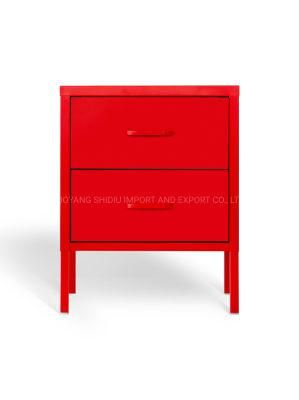 2 Drawers End Table Side Table Storage Cabinets for Home Use