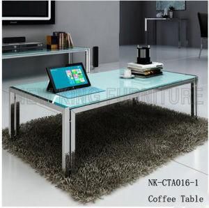 New Fashion Kd Stainless Steel Coffee Table with Glass (NK-CTA016-1)