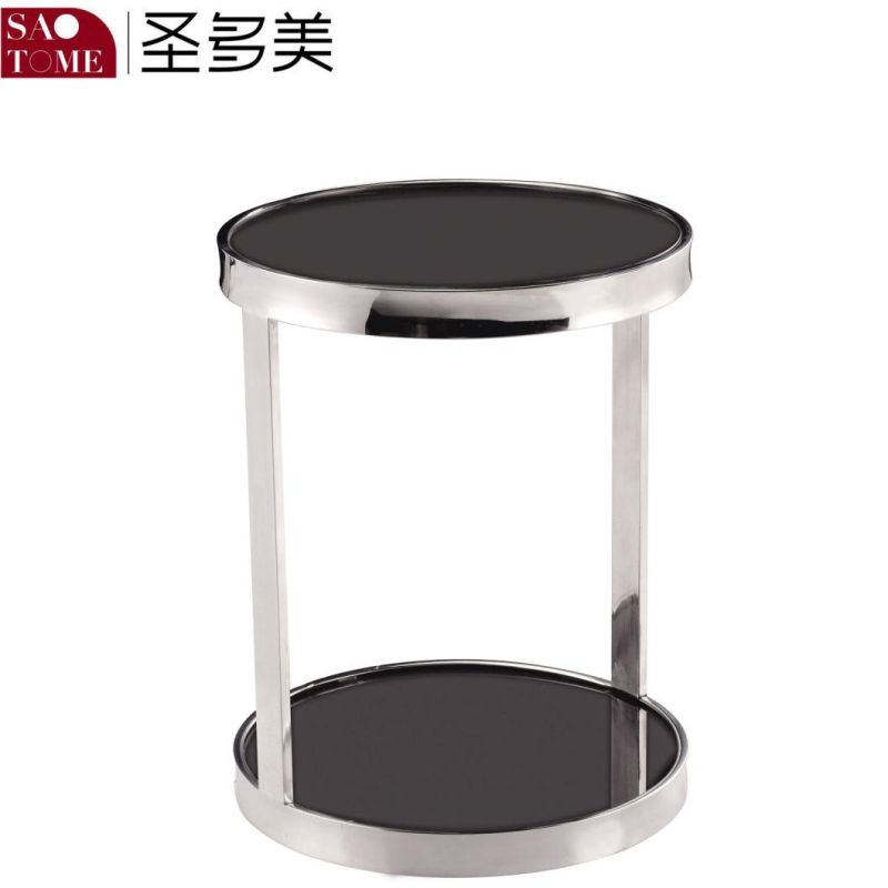 Modern Popular Living Room Furniture Black Glass Round Table