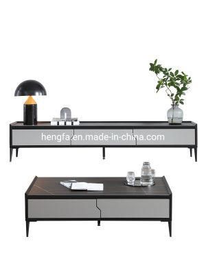 Living Room Furniture Modern Display Metal Frame Marble TV Cabinet Stand