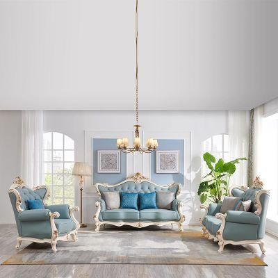 25089 Luxury Design Modern Living Room Furniture 1+2+3 Fabric Upholstery Engraved Sofa