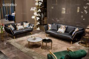 Versace Newest Design Sofa Set Italian Genuine Leather Luxury Sectional Sofa