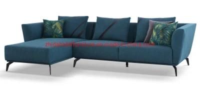 Green Fabric Metal Leg Living Room L Shape Leather Home Living Room Sofa