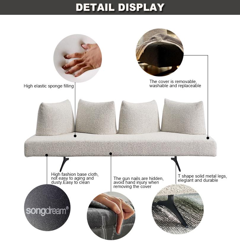 Contemporary Minimalist Style Home Furniture Villa Living Room Fabric Sofa