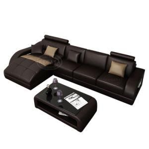 New Design Modern Small Genuine Leather L Shape Sofa Furniture