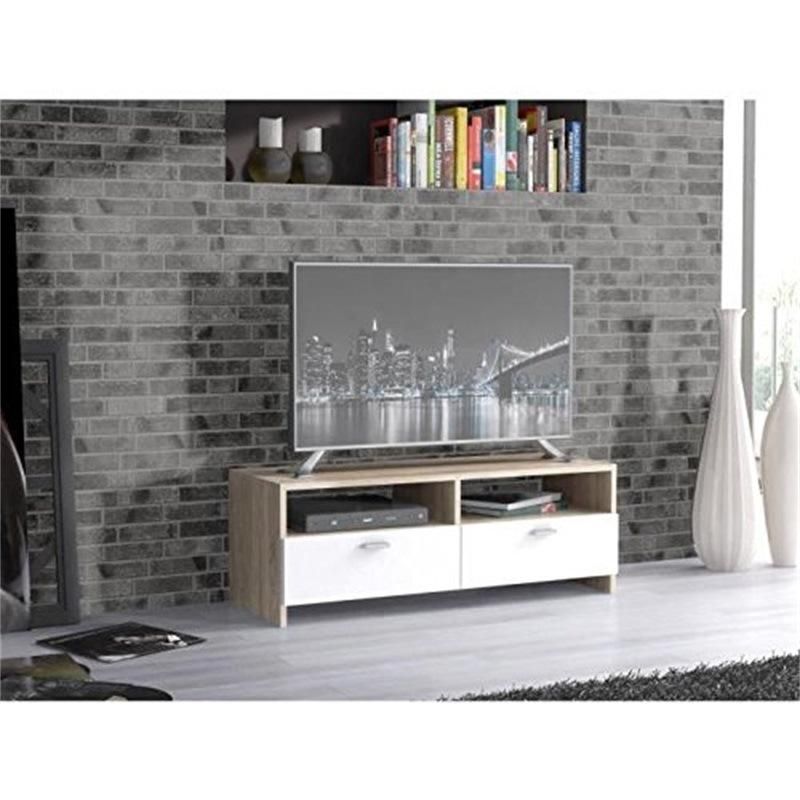 Modern Living Room Furniture White Brown Wooden TV Stand