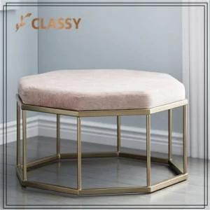 Quality Modern Ottoman Bench with Golden Stainless Steel Base