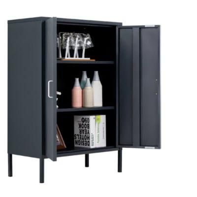 Home Garage Storage Cabinet White/Black with Doors and Shelves