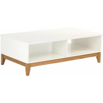 Wooden Coffee Table with Large Storage Space for Living Room