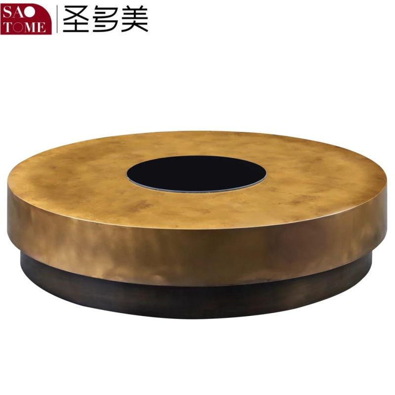 Luxurious Family Living Room Wooden Metal Paint Square Tea Table