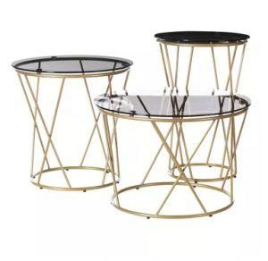 Modern Design Stanieless Steel Round Side Table Gold End Coffee Table