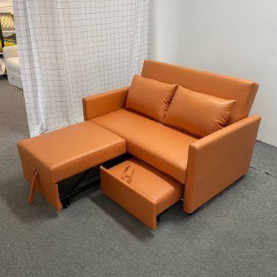 Leather Art Sofa Bed Dual-Purpose Multifunctional Small Apartment