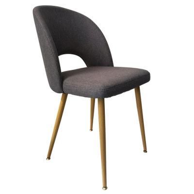 Armless Fabric Accent Side Chair Whit Backrest Grey