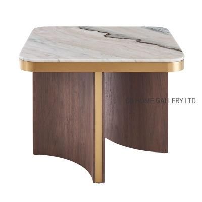 Modern Wooden Furniture Living Metal Marble Decoration Side Coffee Lamp Table