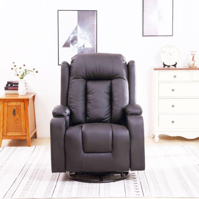 Jky Furniture Modern Design Manual Rock and Swivel Recliner Chair with Big Wingback
