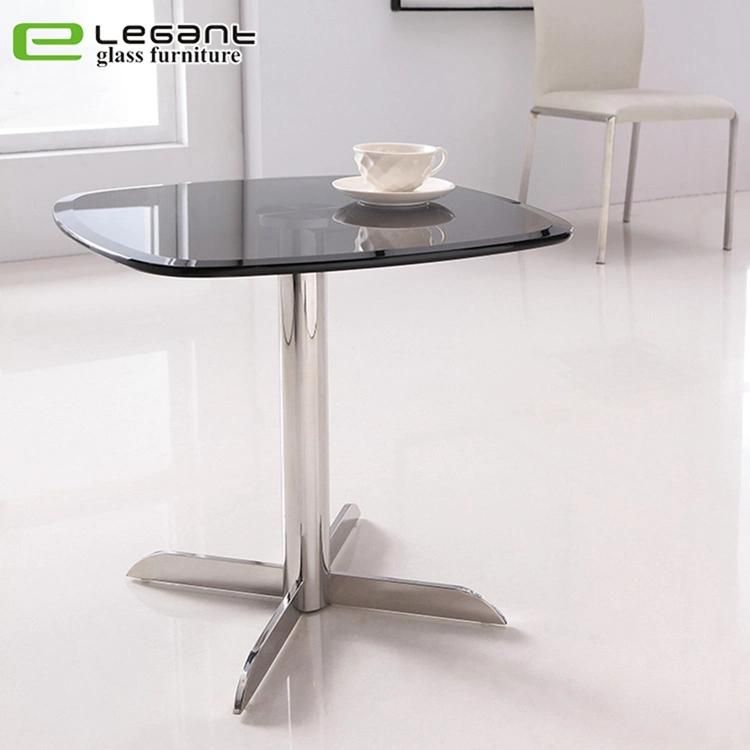 Modern Style Metal Legs Sofa Glass Side Table