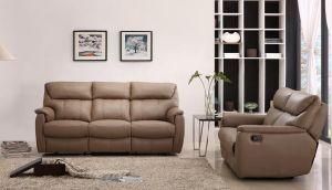 Recliner Functional Grey Color Ostrich Leather Sofa 2865