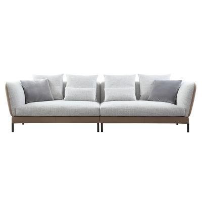 Italian Style Contemporary Sectional Sofas L Shape Villa Use Feather Down Leisure Lazy Sofas Couch Foshan Furniture Manufacturer