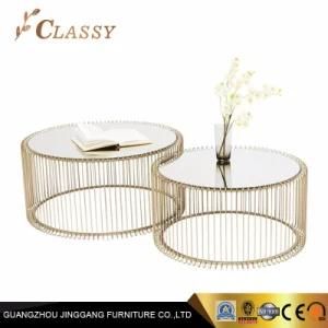 Home Coffee Table Golden Metal Base Hotel Room Tables