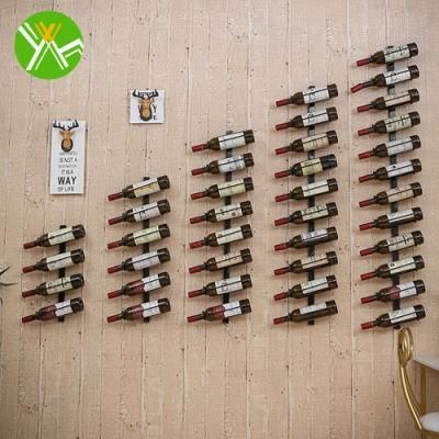 Yuhai Hot Sale Metal Wine Rack Wall Mounted Home Wall Wine Bottle Display Rack Store Bar Wall Hanging Metal Wine Rack