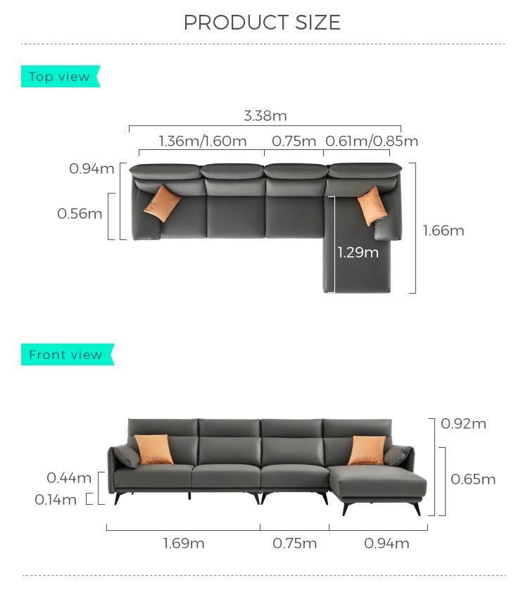 Linsy China Set Italy Leather Sofa with High Quality S186-a