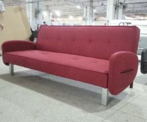 Stocked Modern Fabric Folding Sofa Bed with K/D Armrest (WD-701)