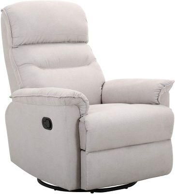 Jky Furniture Fabric High Adjustable Rock and Swivel Manual Recliner Chair with Huge Loading Quantity