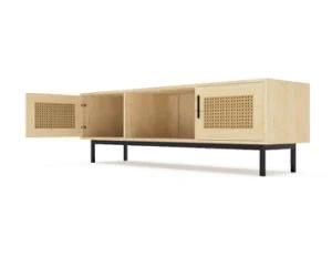 TV Stand New Design Modern Furniture Wooden Rattan Door TV Stand for Living Room
