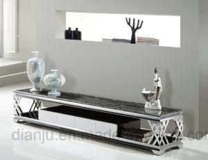 Living Room Furniture Modern Marble Stainless Steel TV Stand (S806)