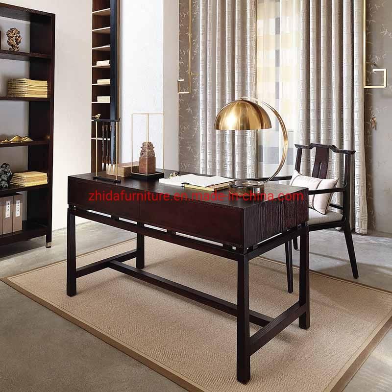 Antique Style Wooden Frame Black Wooden Reception Area Chair