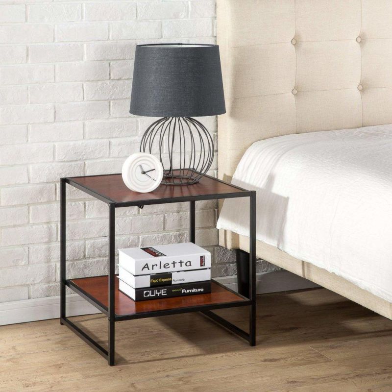 Modern 20 Inch Square Sofa Side Tables Espresso