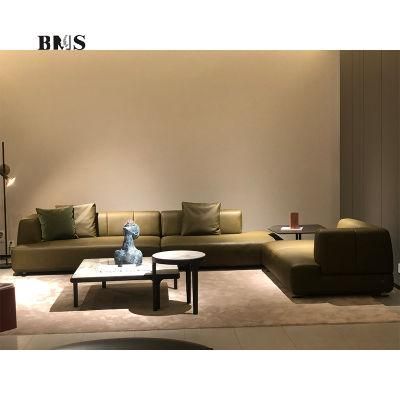 Modern Lasted Design Home Furniture Full Grain Leather Leisure Sofa