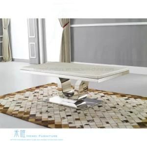 Top Solid Marble Fashion Metal Frame Tea Table (HW-0027T)