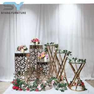 Home Furniture Modern Stainless Steel Flower Stand Sets Wedding Decoration