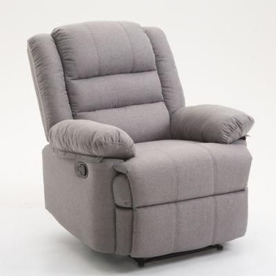 Home Living Room Furniture Linen Fabric Manual Recliner Sofa Chair