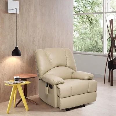 Manual Recliner Sofa Home Furniture 8 Point Massage and Heating Vibration Multi-Functional Comfortable Leather Sofa Living Room Sofa