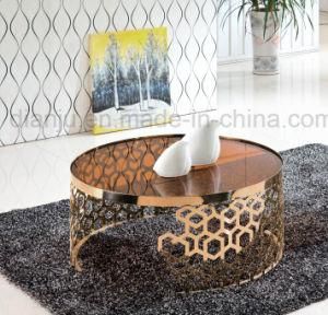 Special Design Rosegold Stainless Steel Glass Coffee Table (CT098L)