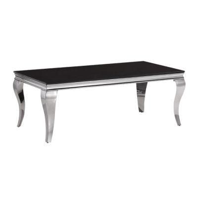 Latest Design Glass Top Metal Stainless Steel Side Table Living Room Tempered Glass Marble Coffee Table