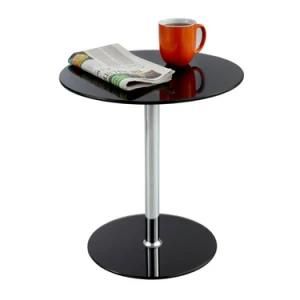 Home Office Decorative Glass Accent End Table Black