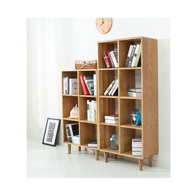 American Solid Wood Bookcase Neoclassical Country Study Furniture White Oak Bookshelf