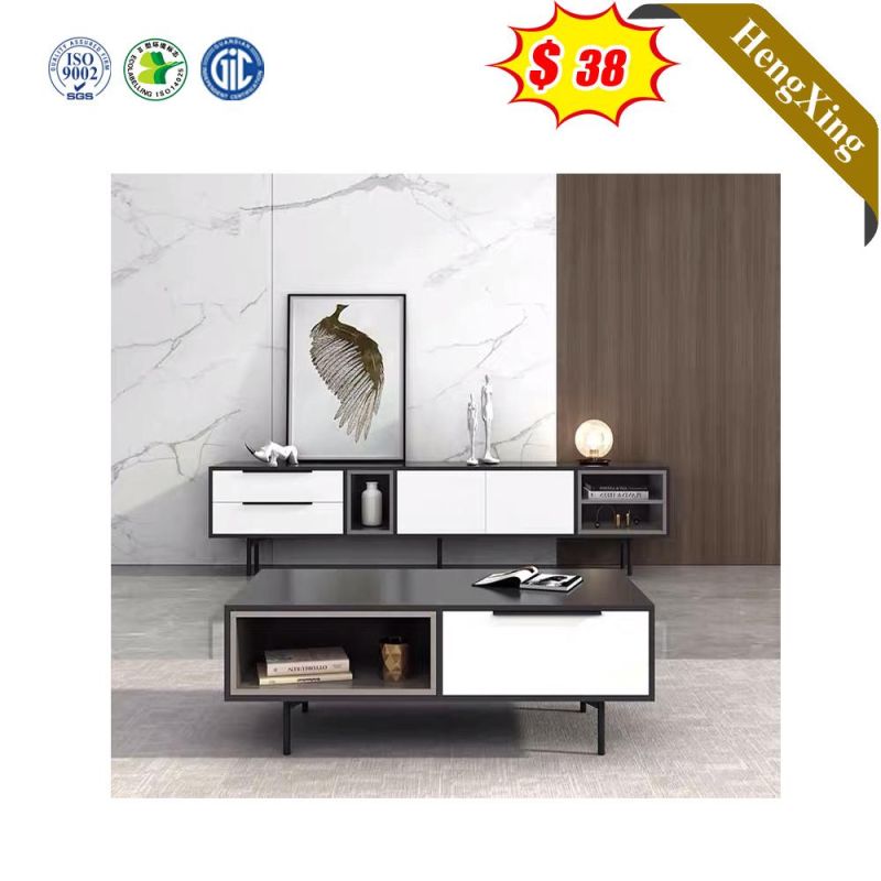 Creative Black Mixed Black Color Living Room Home Furniture Storage TV Stand with Drawers