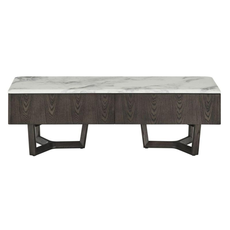 Luxury Side Table Modern Living Room Furniture Style Marble Top Ash Wooden Coffee Table