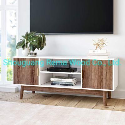 TV Stand TV Cabinet Media Console with Wooden Frame Cabinet Doors