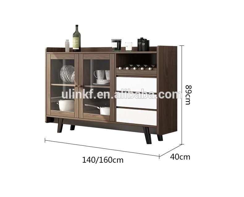 Home Furniture Shoe Rack Cabinet with Door Wooden Brown Kitchen Cabinet for Living Room