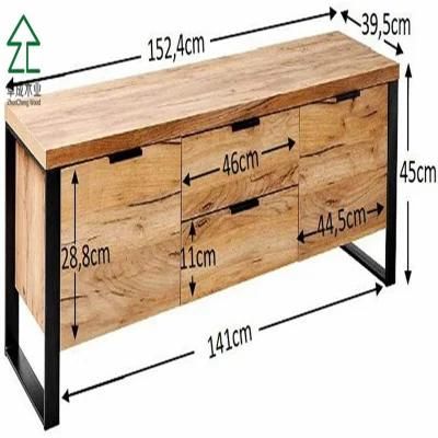 TV Console Stand with Back Metal Feet