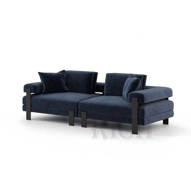 Modern Carbon Steel Leg Fabric Sofa Loveseat